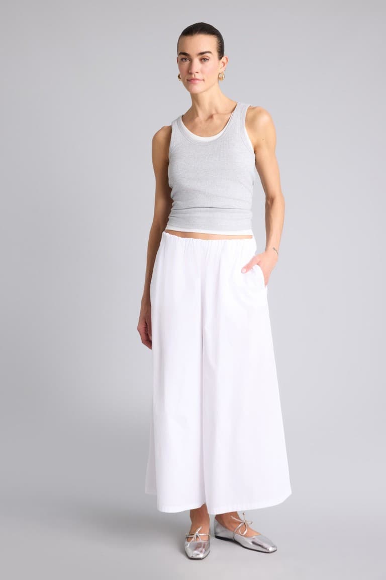 Wide Leg Regular Waist Poplin Pants Secondary image