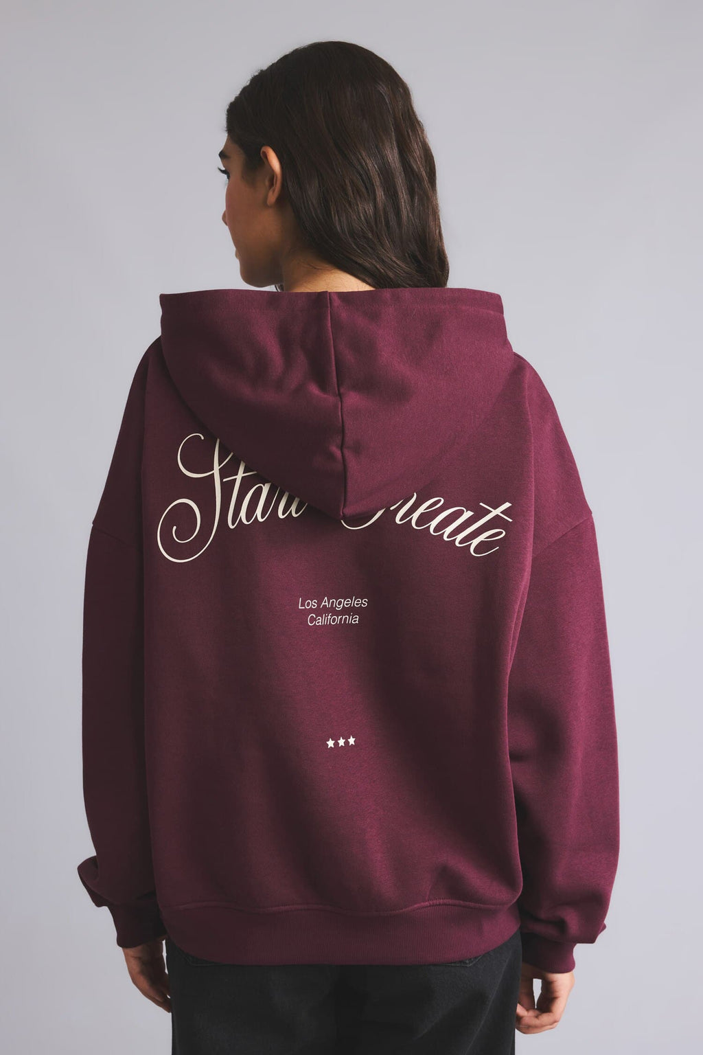 Overless Hooded Printed Thick Fabric Sweatshirt