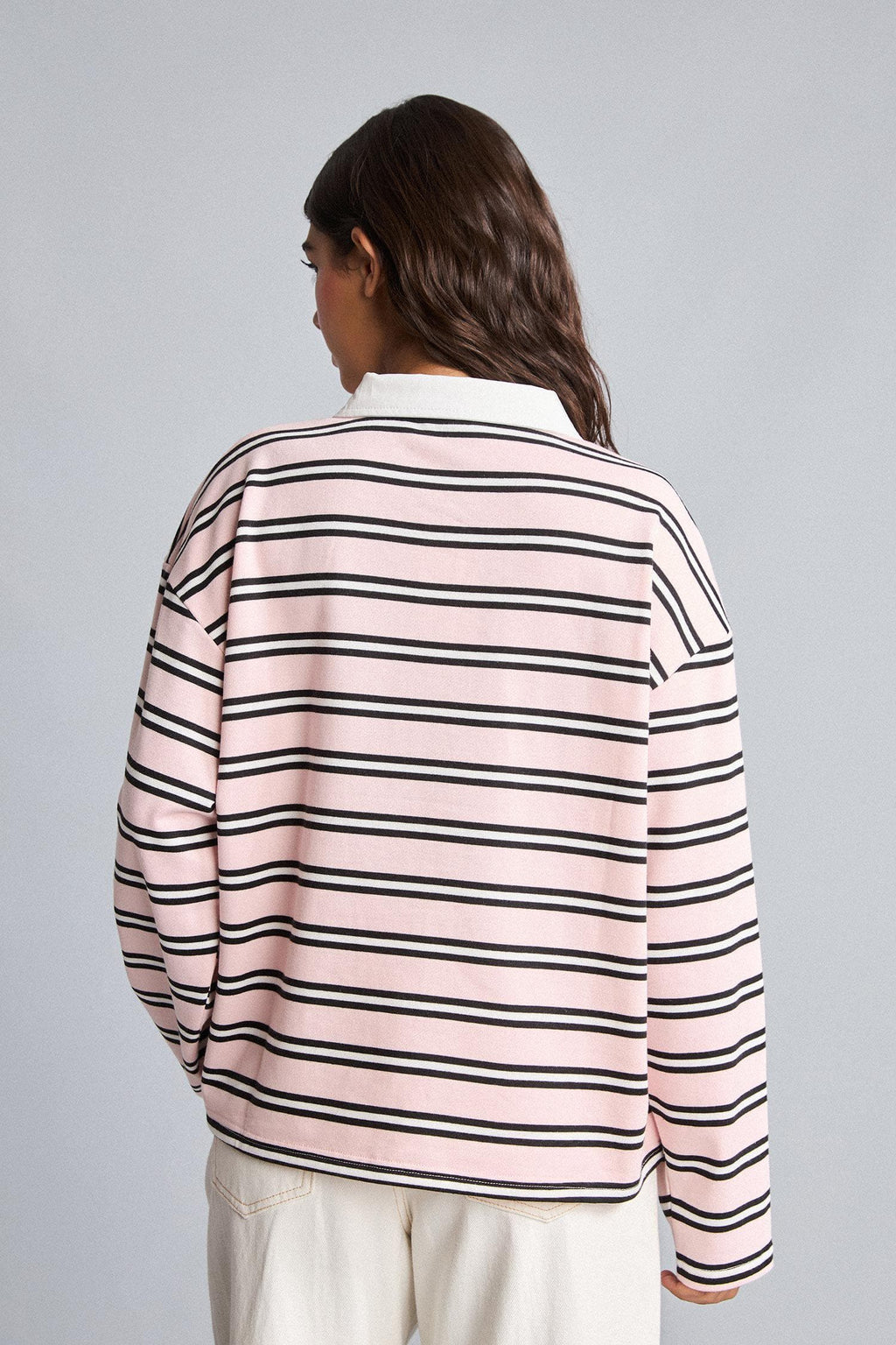100% Cotton Overshırt Fitt Half Zipper Printed Sweatshirt