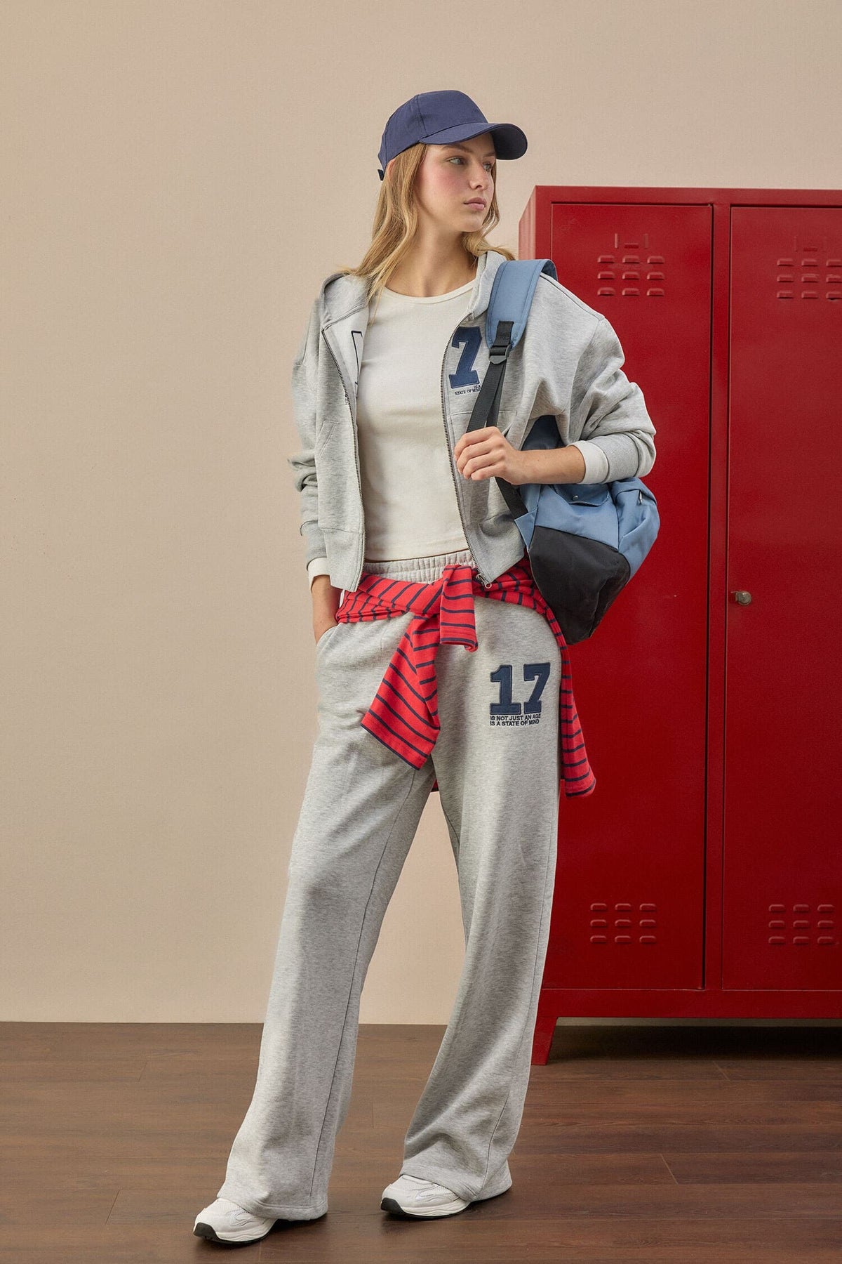 Wide Leg Embroidered Thick Fabric Trousers
