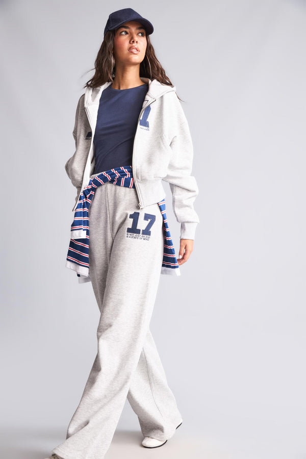 Wide Leg Embroidered Thick Fabric Trousers