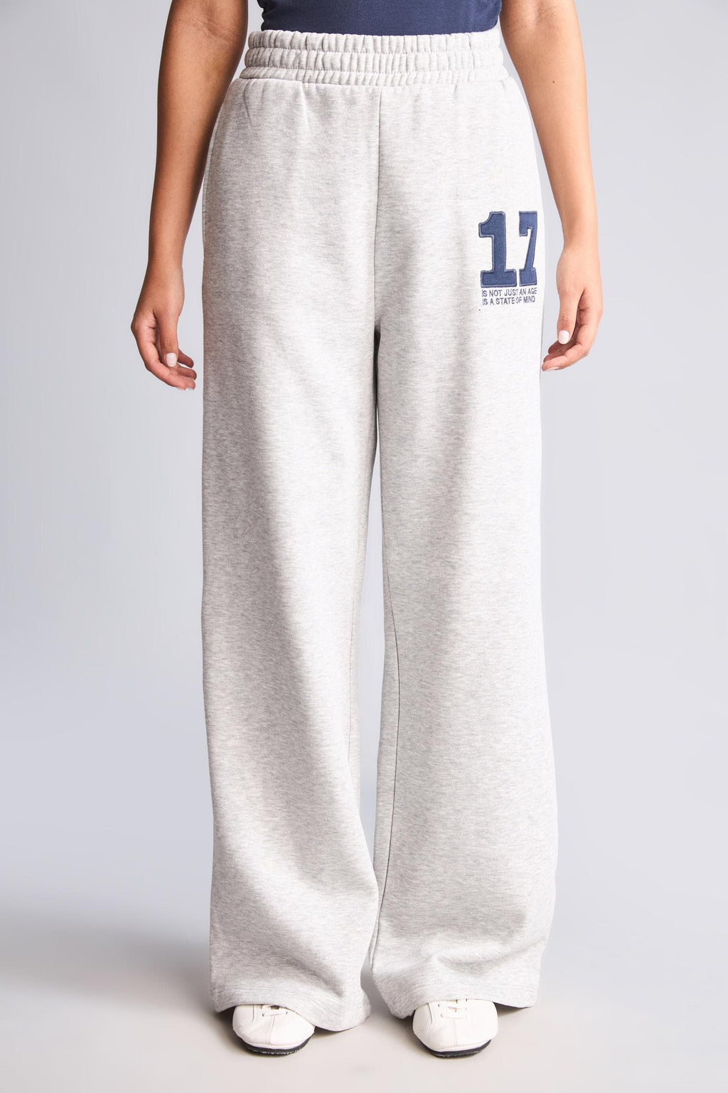 Wide Leg Embroidered Thick Fabric Trousers
