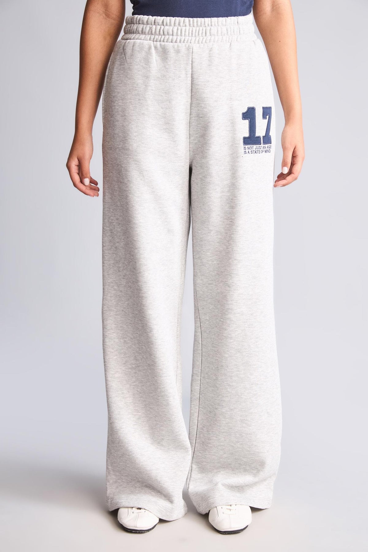 Wide Leg Embroidered Thick Fabric Trousers