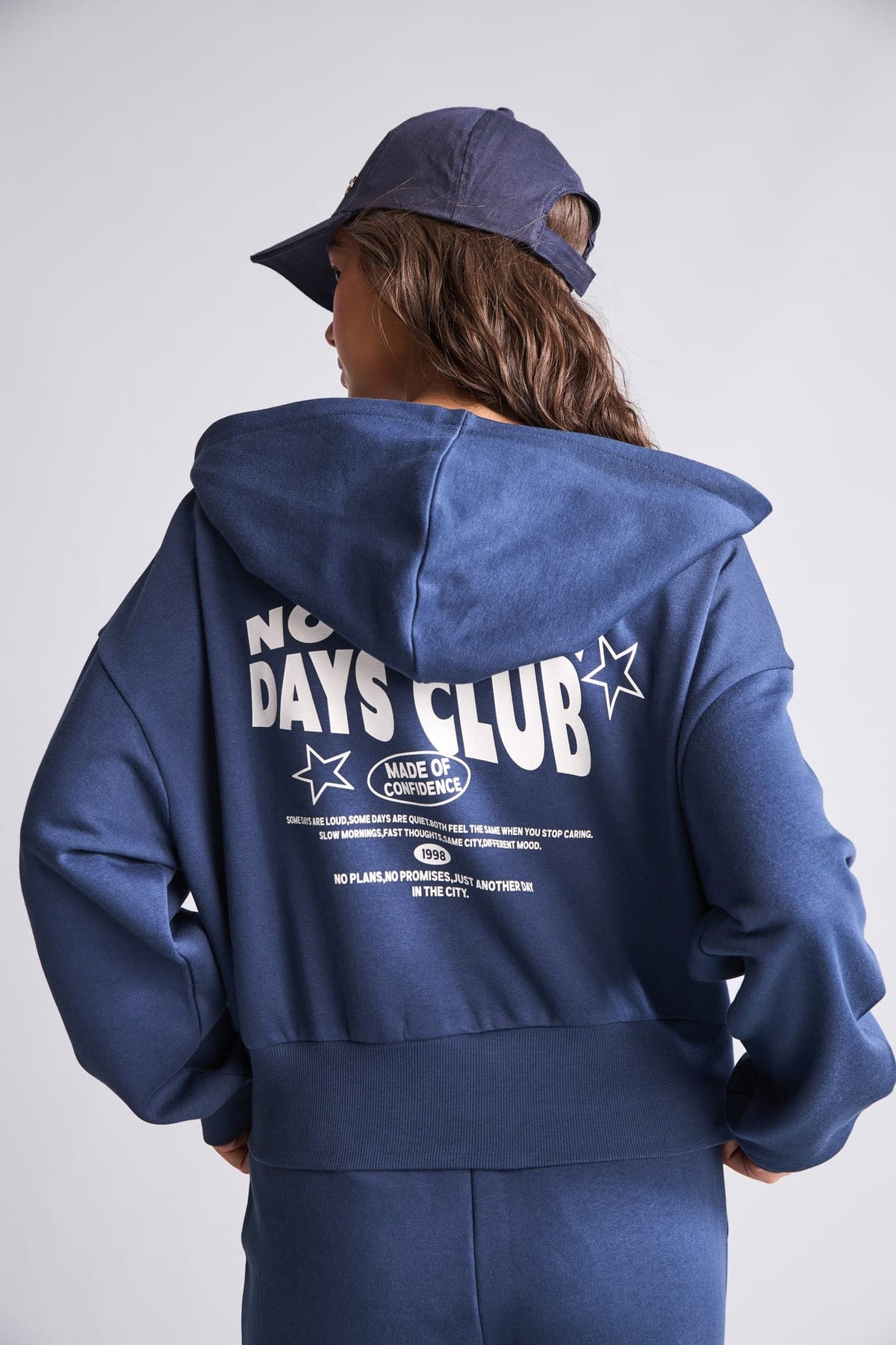 Fitted Hooded Printed Thick Fabric Cardigan Main image