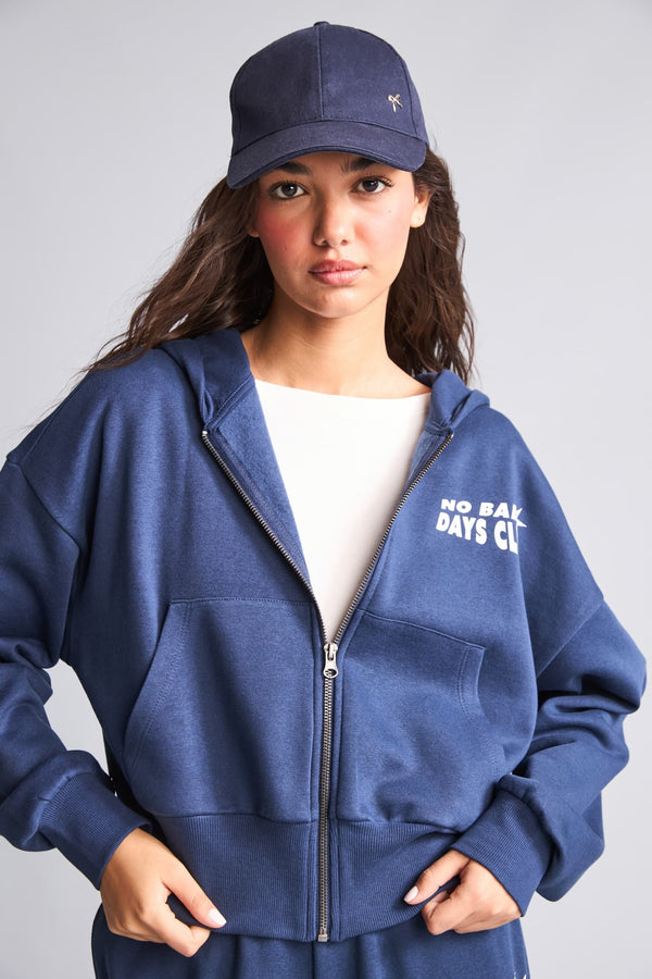Fitted Hooded Printed Thick Fabric Cardigan