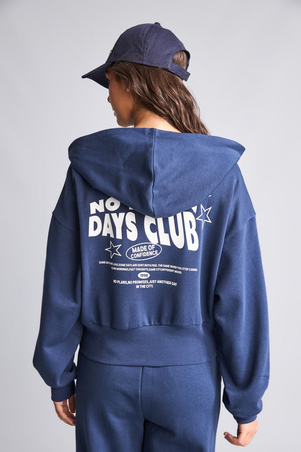 Fitted Hooded Printed Thick Fabric Cardigan