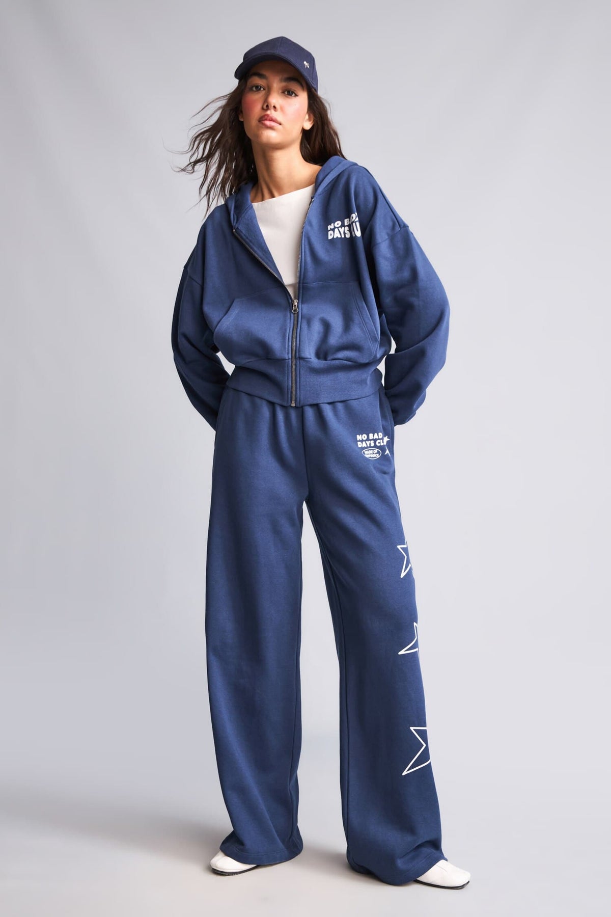 Wide Leg Star Printed Thick Fabric Sweatpants Main image