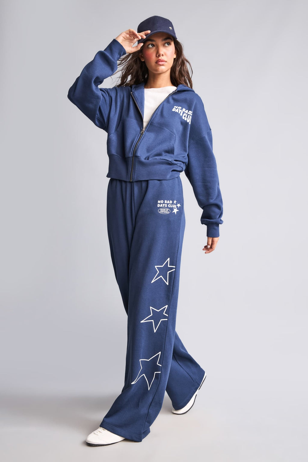 Wide Leg Star Printed Thick Fabric Sweatpants