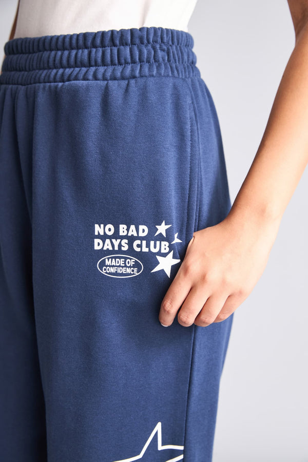 Wide Leg Star Printed Thick Fabric Sweatpants