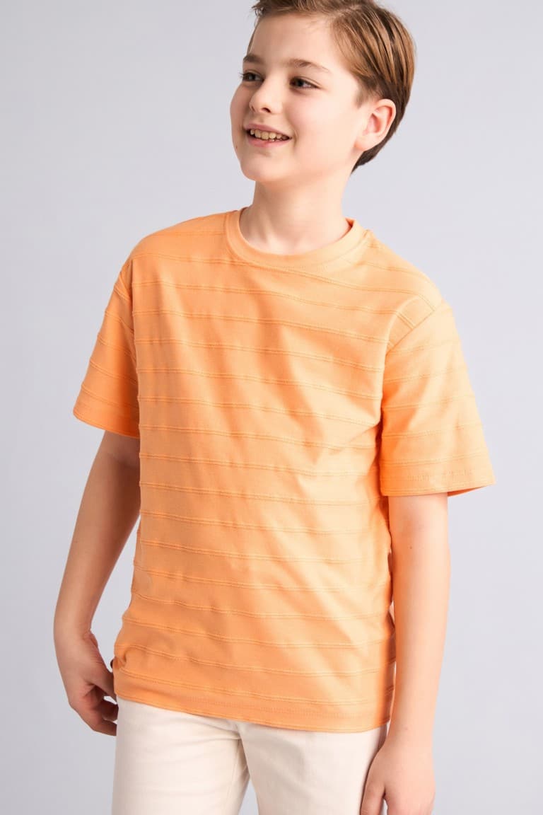 100% Cotton New Regular Crew Neck Short Sleeve Blue T-Shirt Boy Secondary image