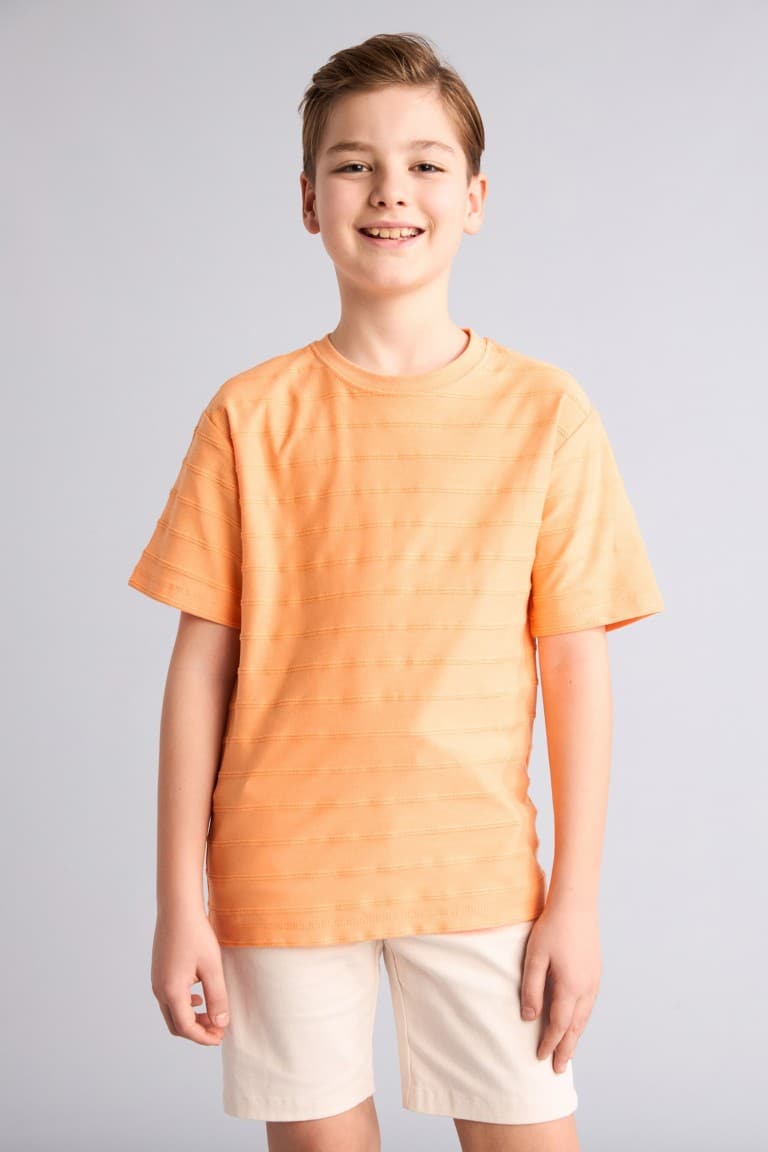 100% Cotton New Regular Crew Neck Short Sleeve Blue T-Shirt Boy