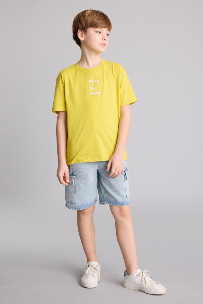 100% Cotton New Regular Crew Neck Printed Short Sleeve T-Shirt Boy