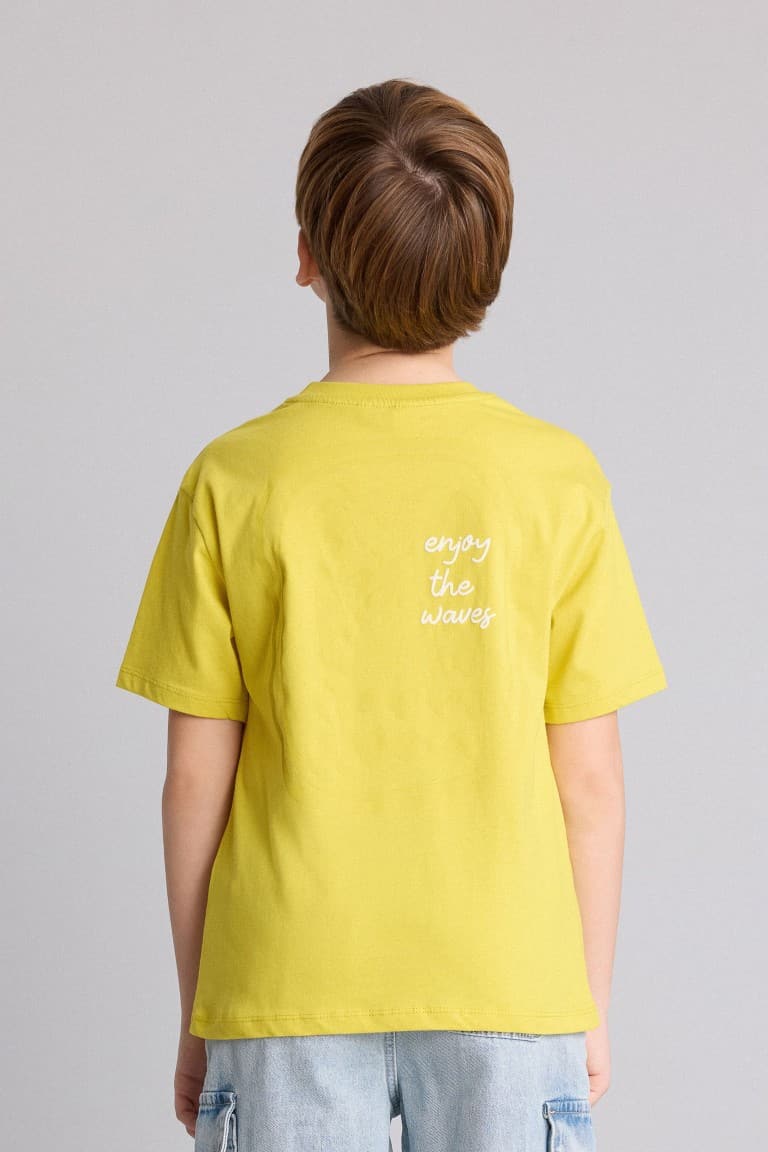 100% Cotton New Regular Crew Neck Printed Short Sleeve T-Shirt Boy
