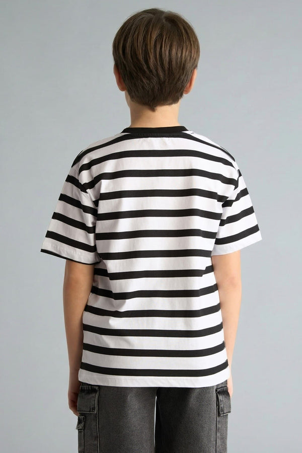 New Regular Crew Neck Striped Short Sleeve T-Shirt Boy