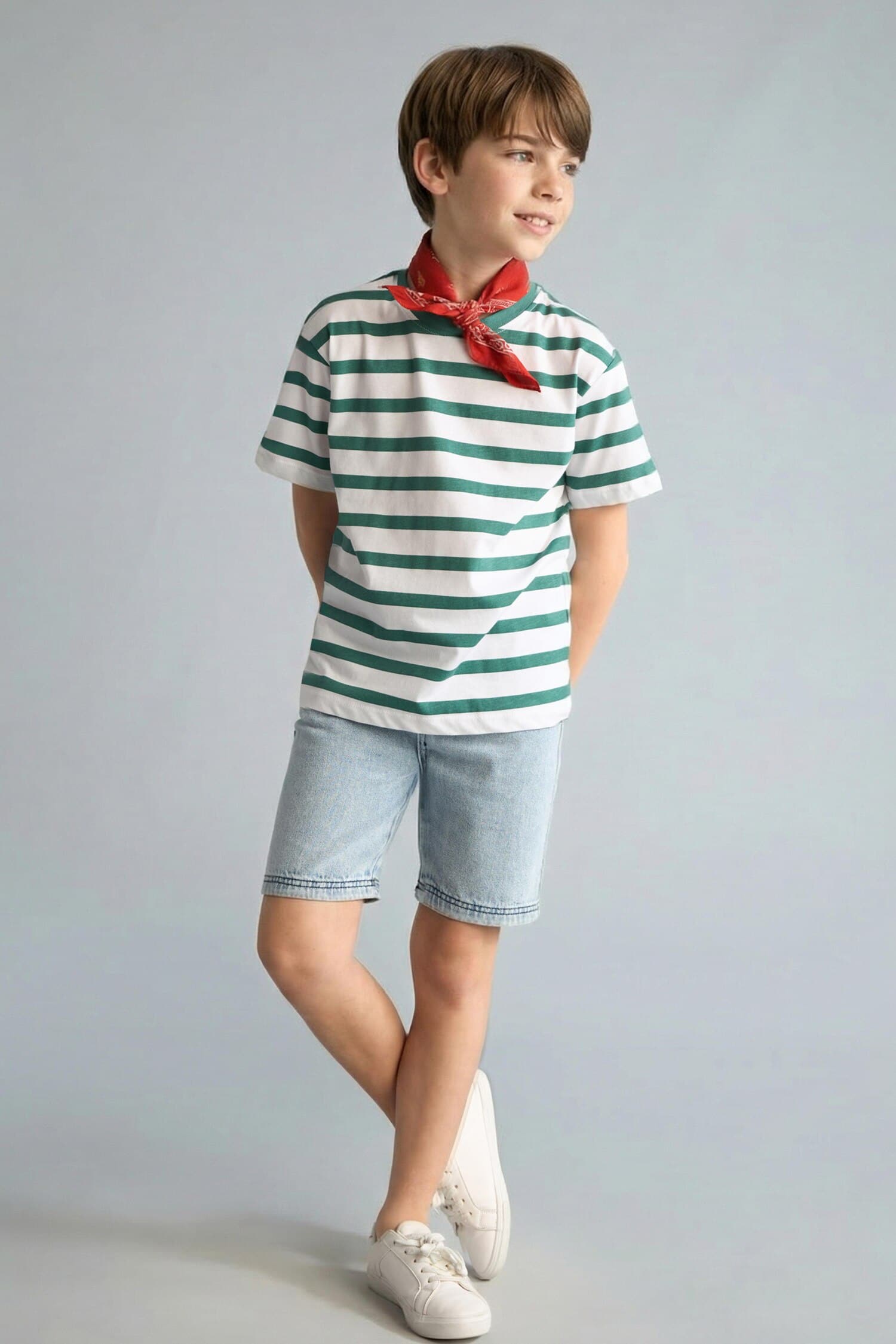 New Regular Crew Neck Striped Short Sleeve T-Shirt Boy Secondary image