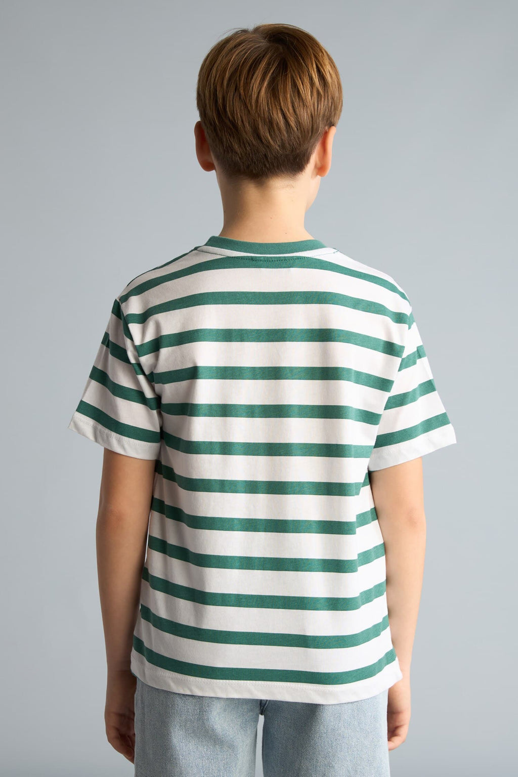 New Regular Crew Neck Striped Short Sleeve T-Shirt Boy