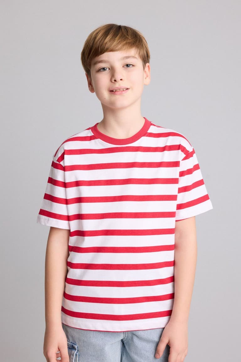New Regular Crew Neck Striped Short Sleeve T-Shirt Boy Secondary image