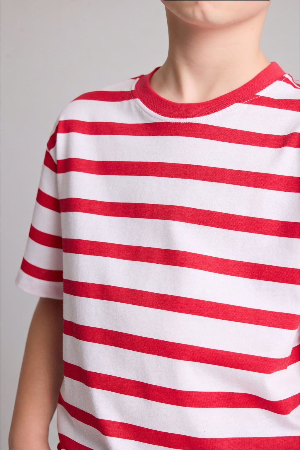 New Regular Crew Neck Striped Short Sleeve T-Shirt Boy
