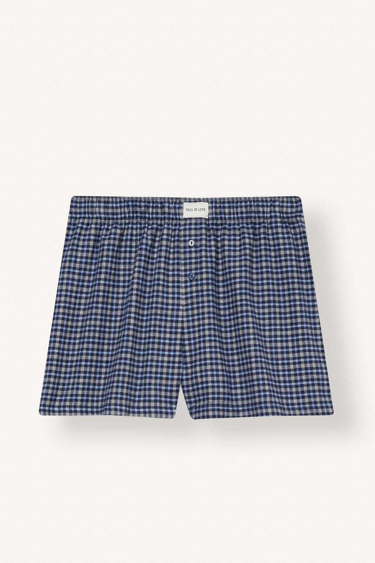 100% Cotton Regular Fit Long Sleeve Check Shorts Set 2 Pieces Flannel