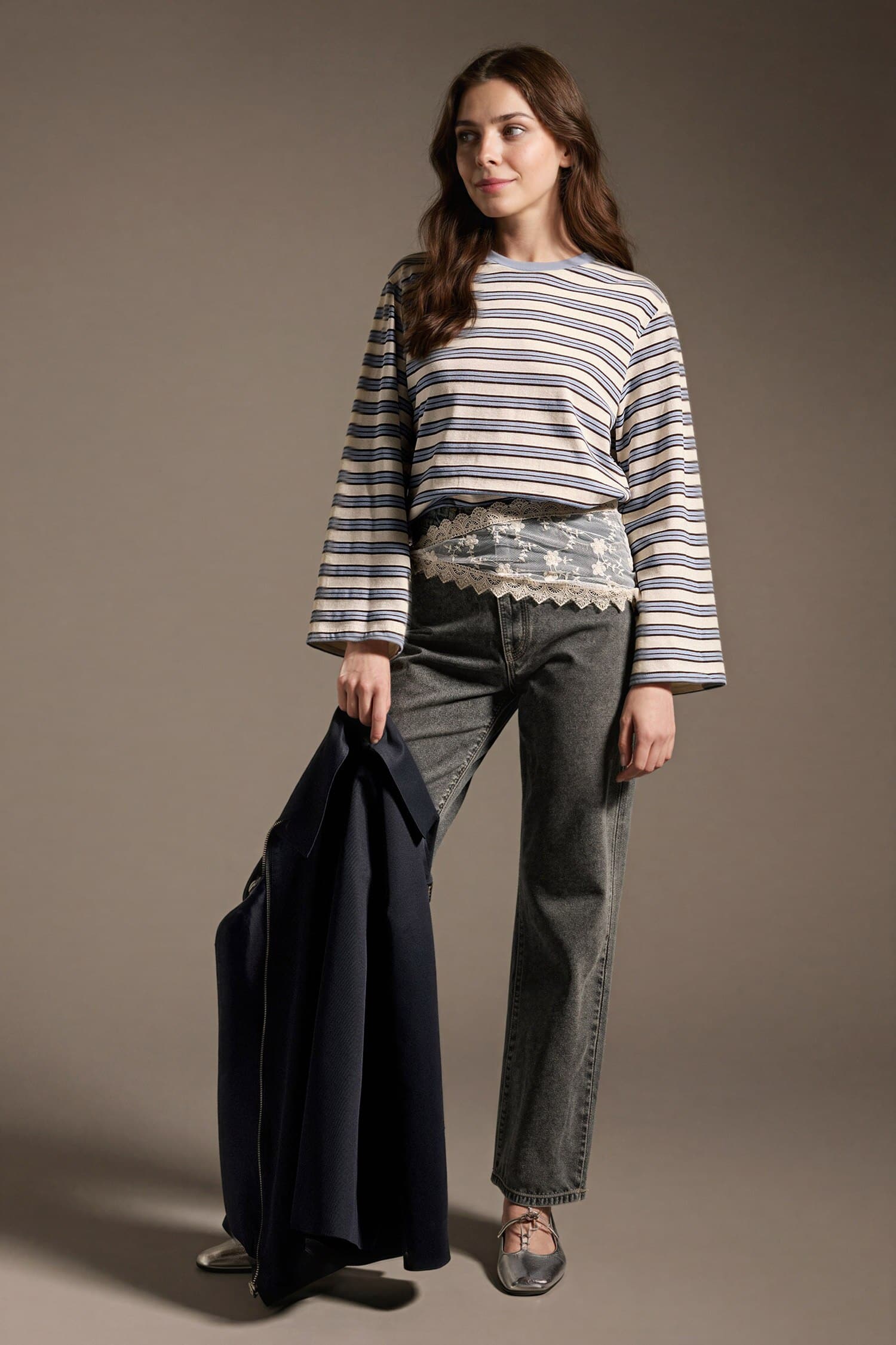 Loose Fit-Striped Tunic Secondary image