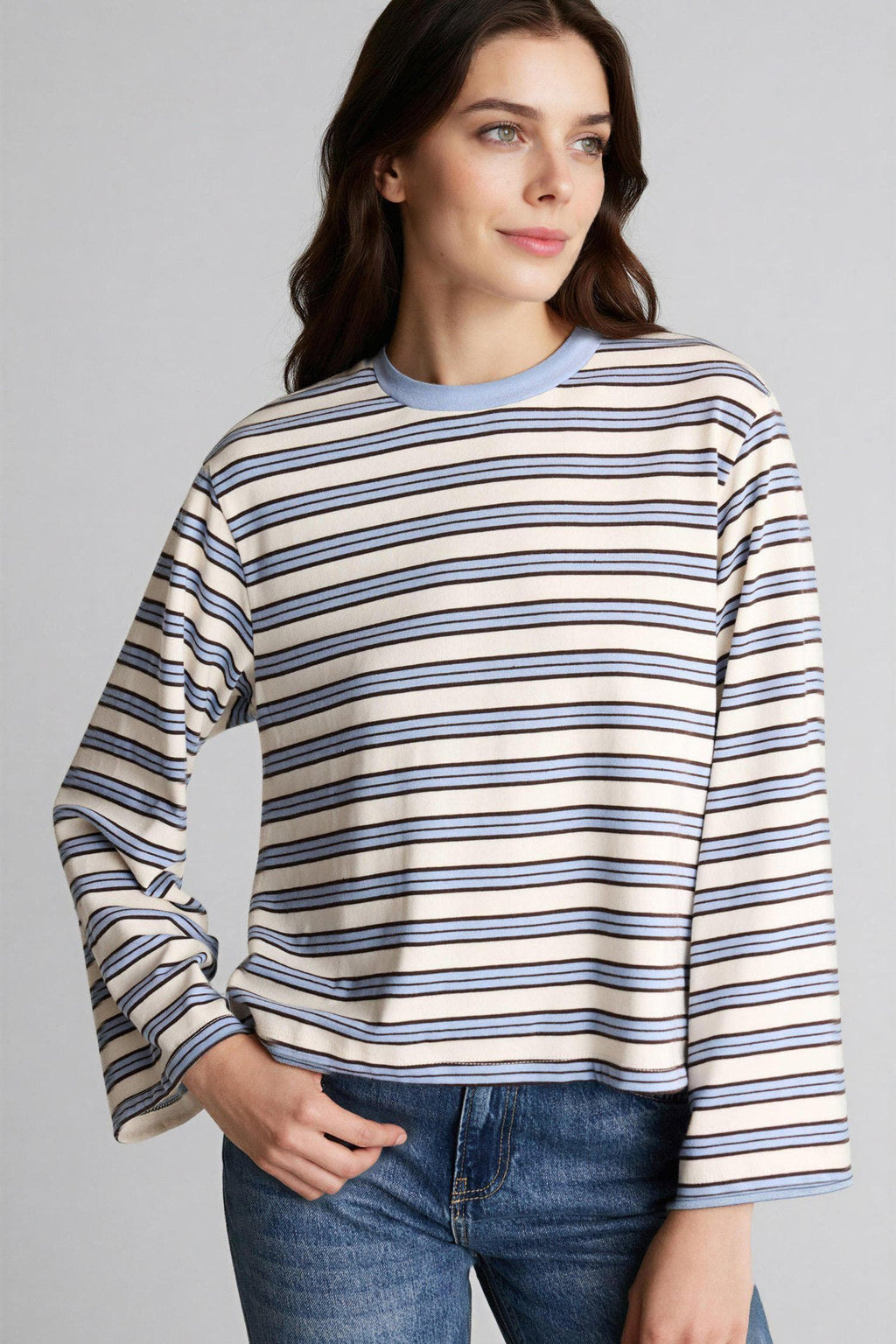 Loose Fit-Striped Tunic