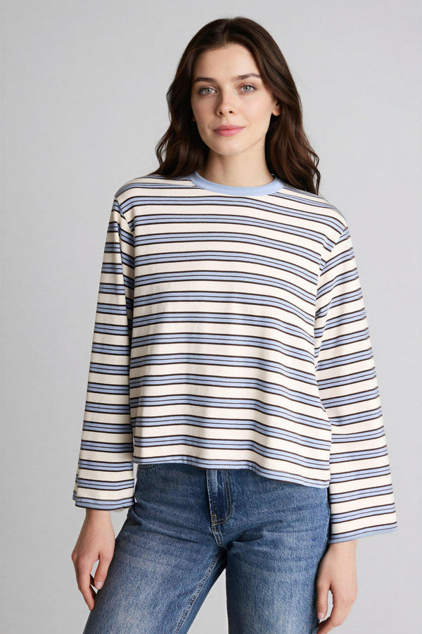 Loose Fit-Striped Tunic