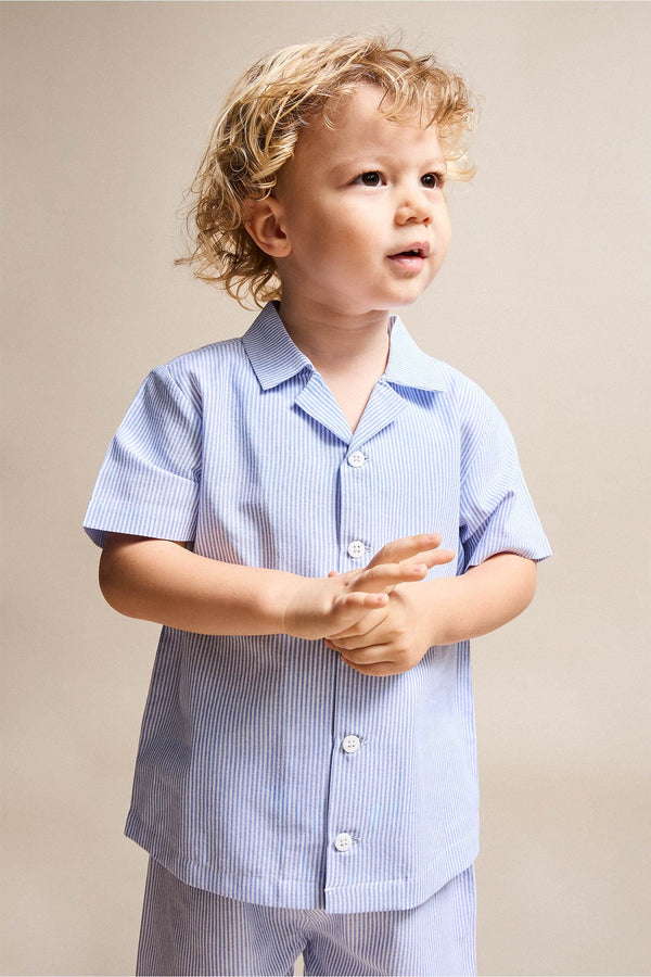 100% Cotton Printed Short Sleeve Top Shorts Bottom 2 Pcs Pajama Set Boys