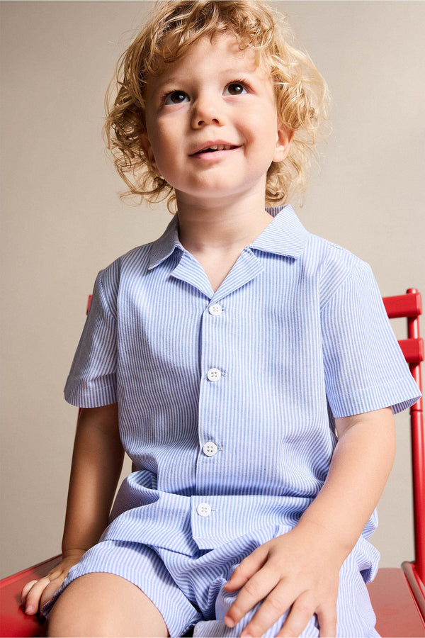100% Cotton Printed Short Sleeve Top Shorts Bottom 2 Pcs Pajama Set Boys