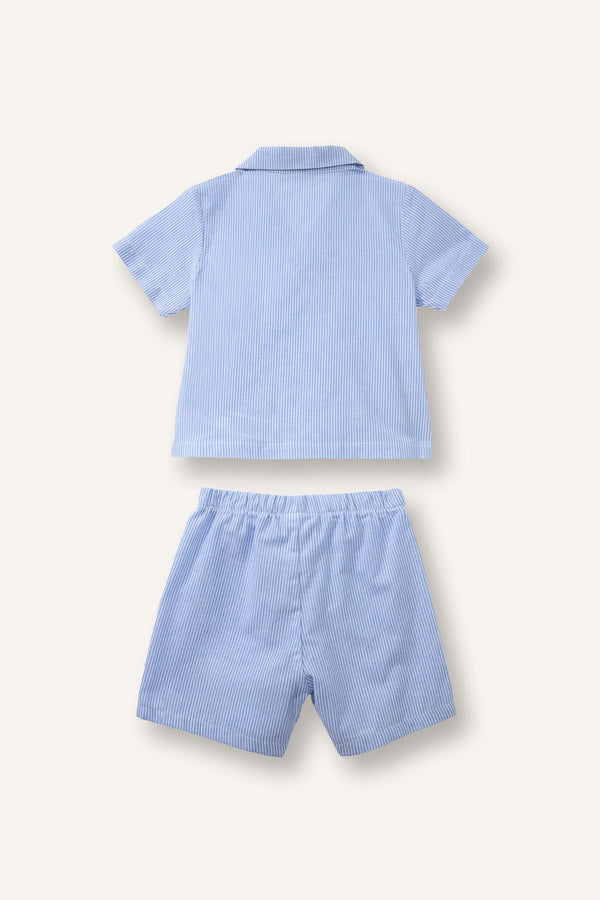 100% Cotton Printed Short Sleeve Top Shorts Bottom 2 Pcs Pajama Set Boys