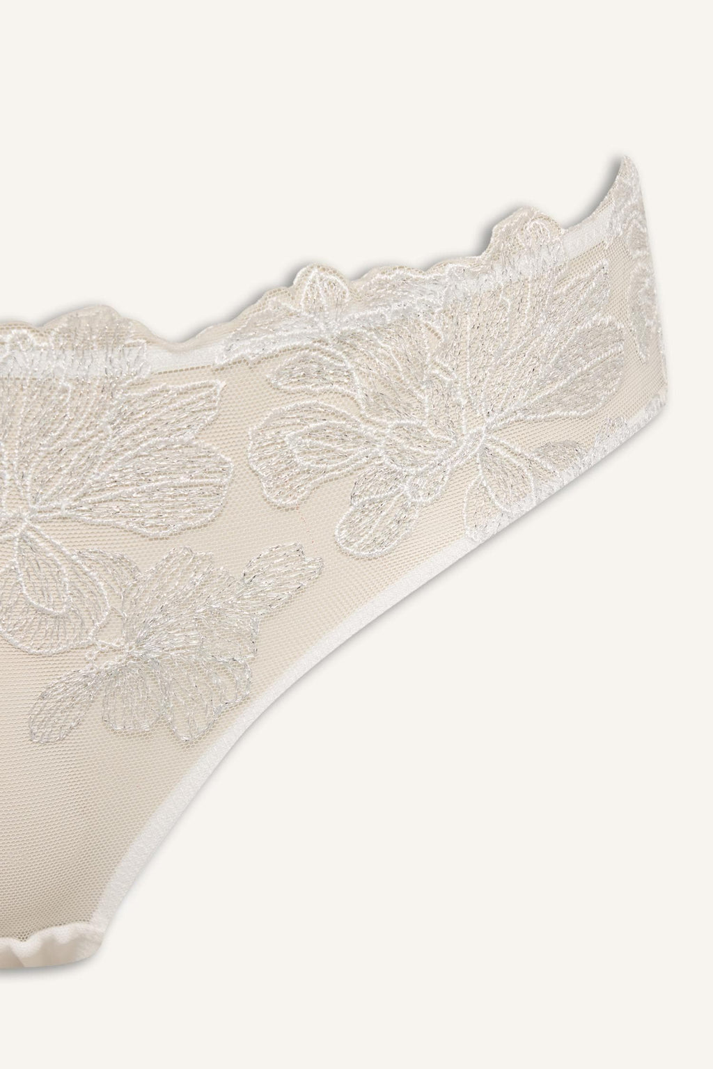 Lace Detailed Embroidery Slip Ecru Panties
