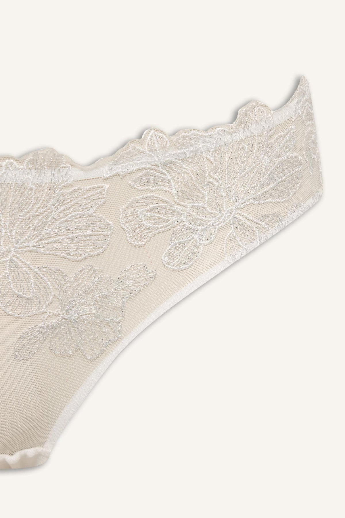 Lace Detailed Embroidery Slip Ecru Panties