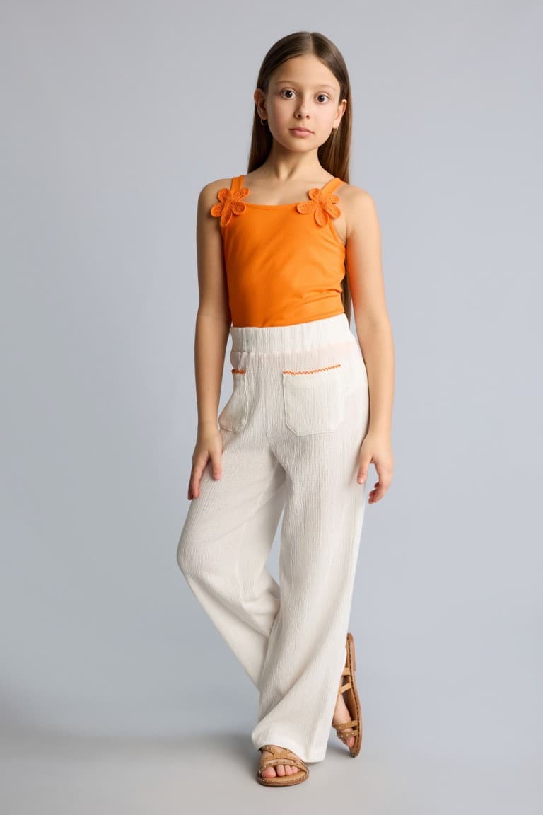 Wide Leg Curved Pants Girl Secondary image