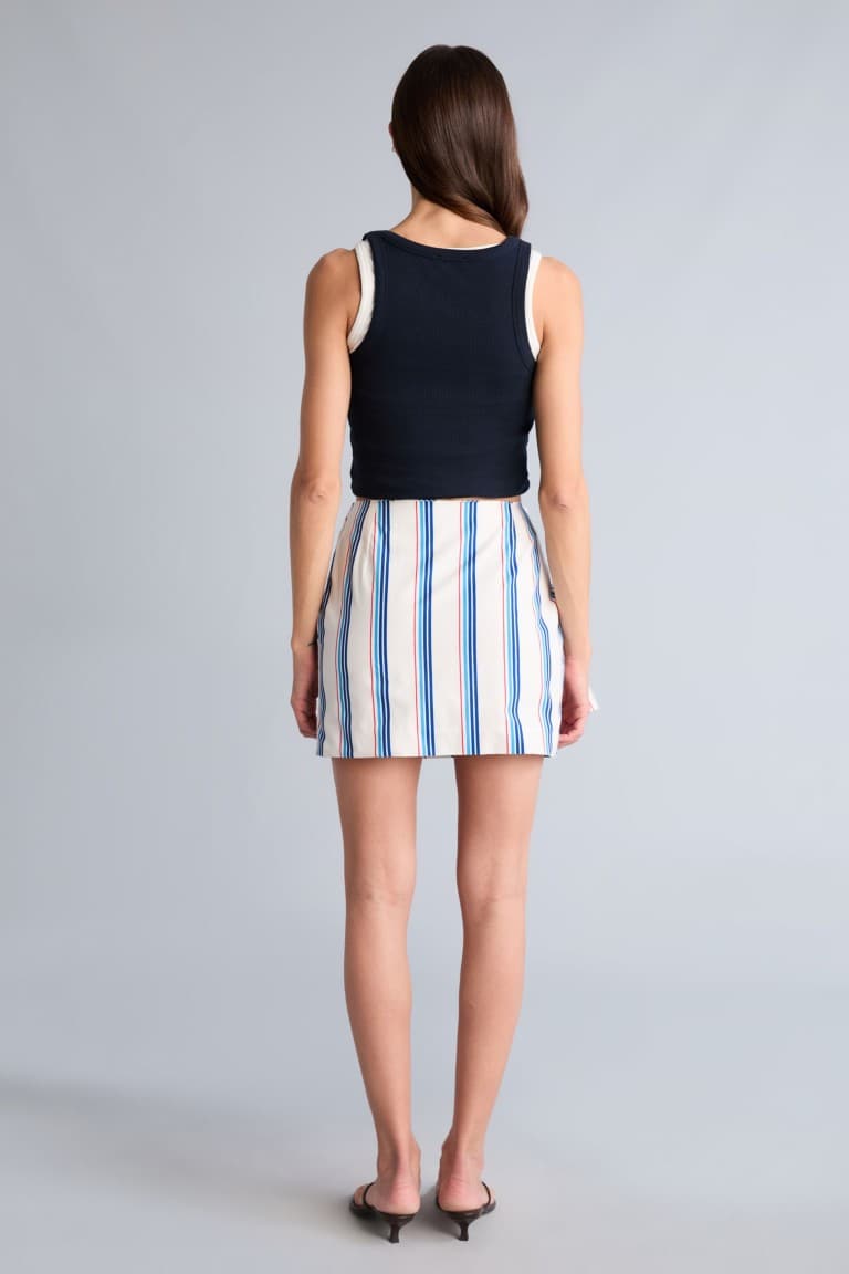 A Line Regular Waist Poplin Mini Skirt