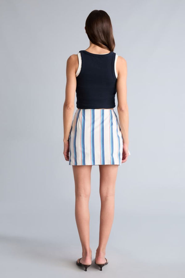 A Line Regular Waist Poplin Mini Skirt