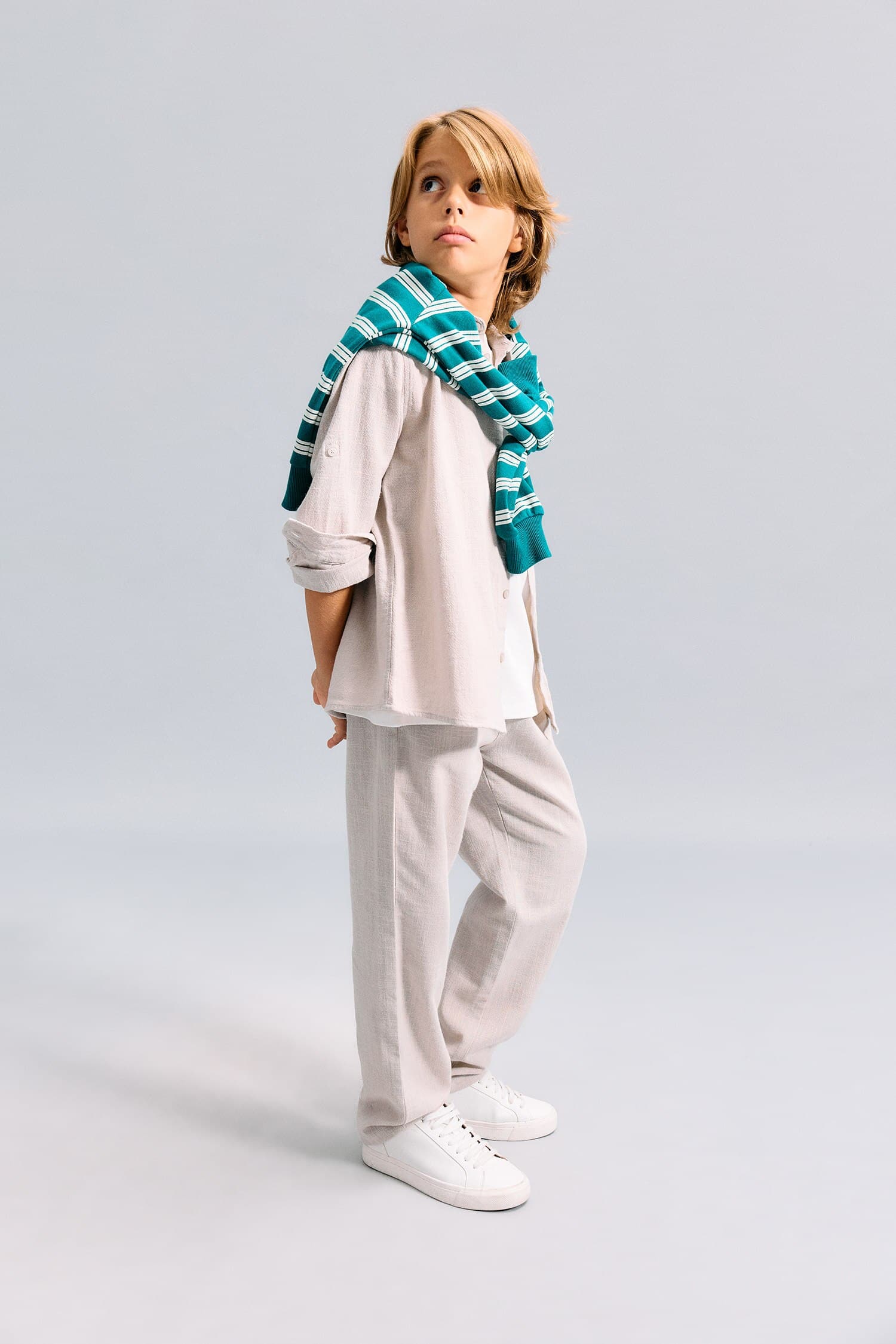 Regular 100% Cotton Fit Straight Leg Beige Pants Boy Secondary image