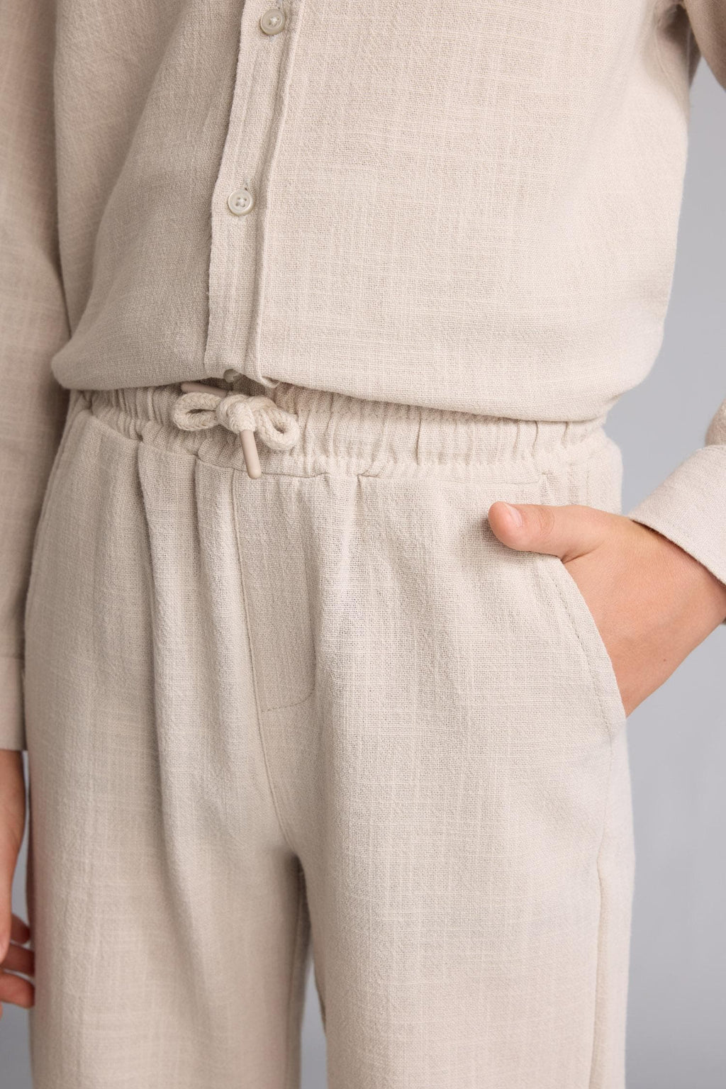 Regular 100% Cotton Fit Straight Leg Beige Pants Boy