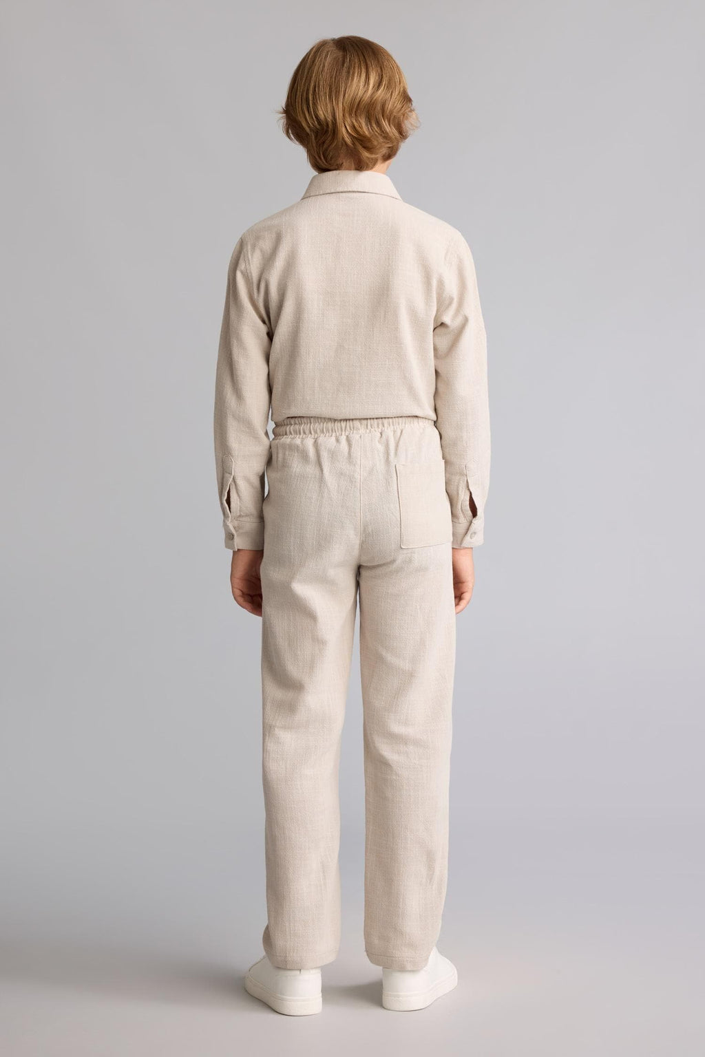 Regular 100% Cotton Fit Straight Leg Beige Pants Boy