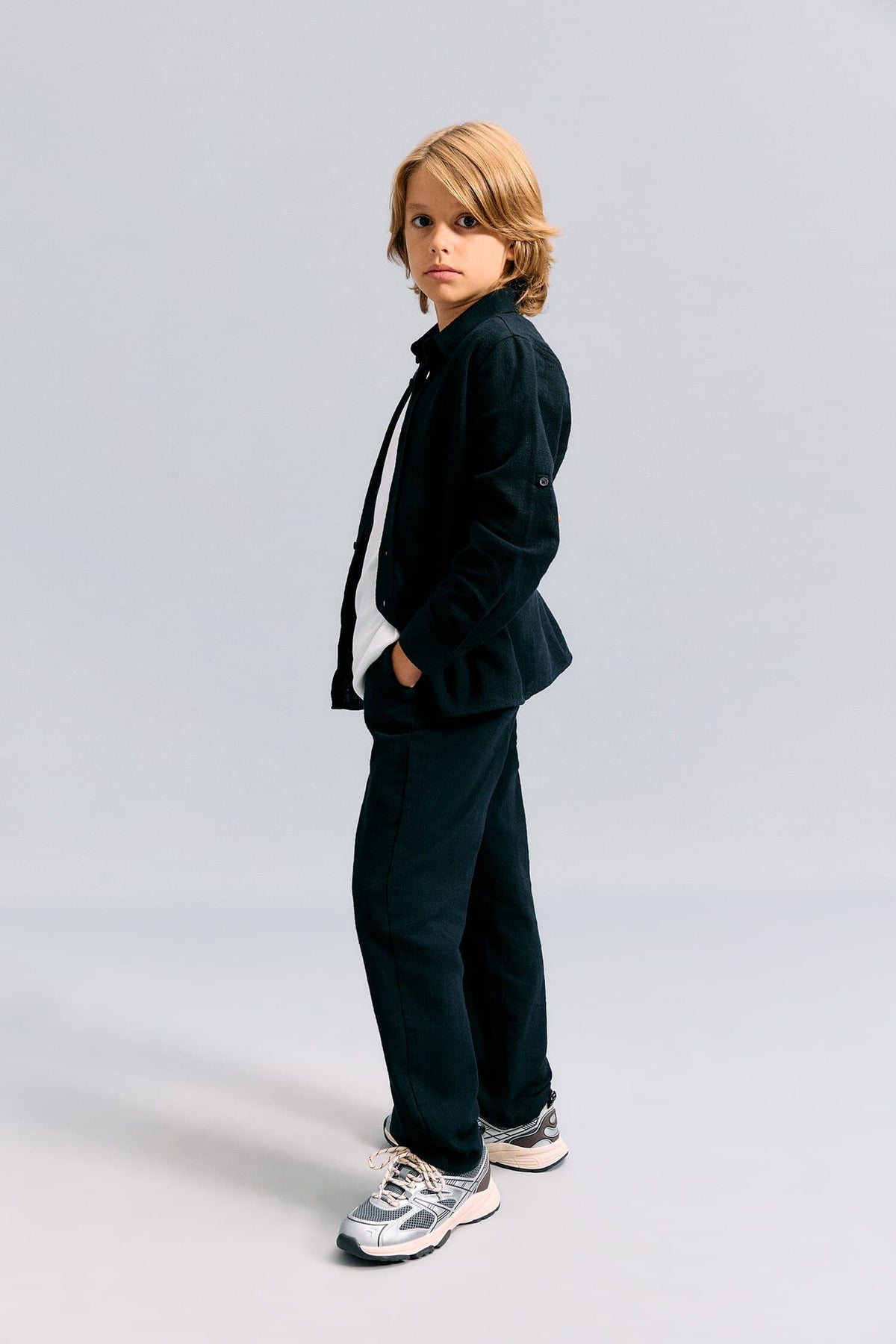 Regular 100% Cotton Fit Straight Leg Beige Pants Boy
