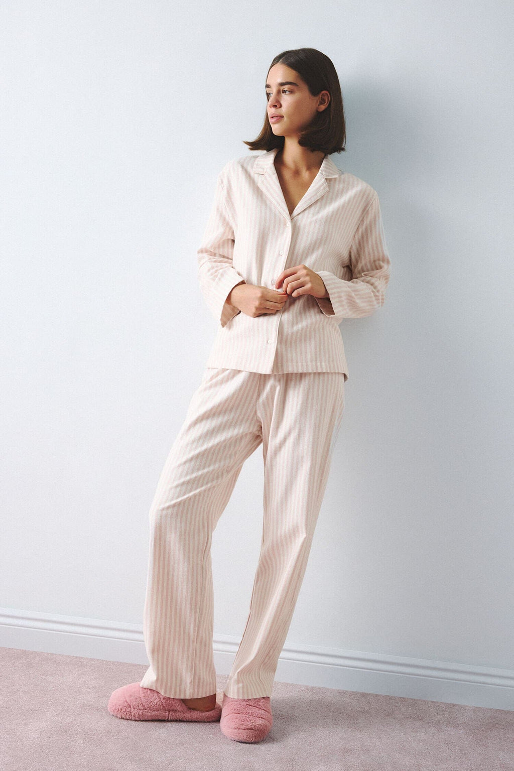 Regular Fit Long Sleeve Striped 2-Pack Flannel Pajama Set