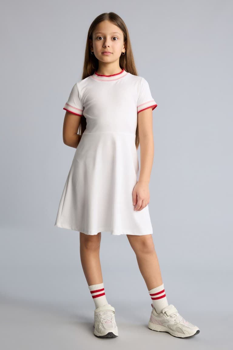 Half Sleeve Combed Cotton Dress Girl Secondary image
