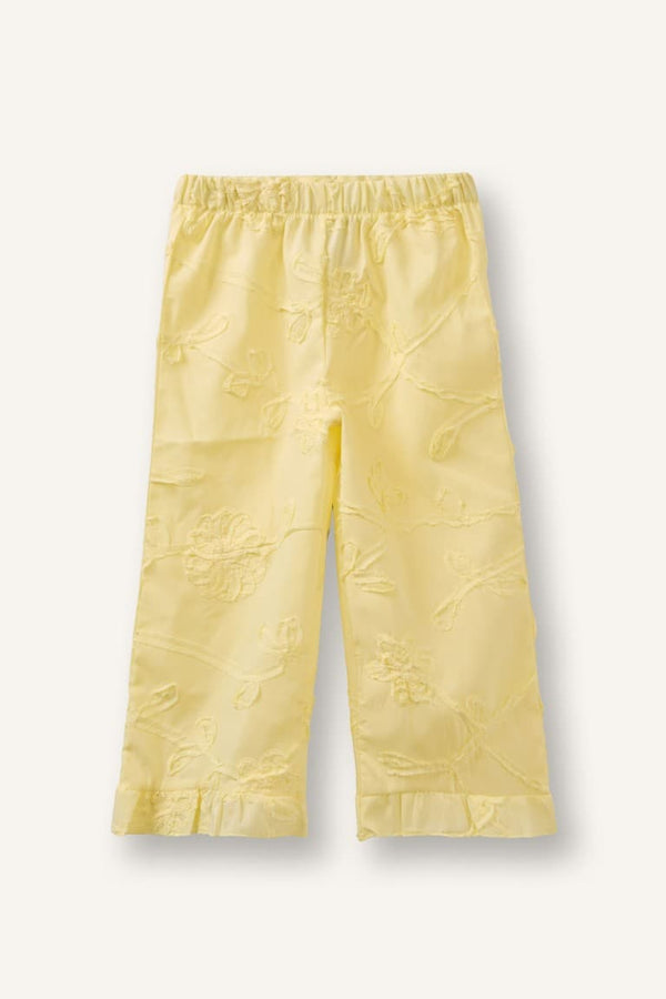 Wide Leg 3D Poplin Pants Baby Girl