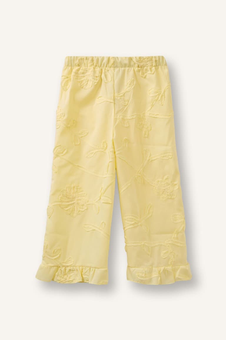 Wide Leg 3D Poplin Pants Baby Girl