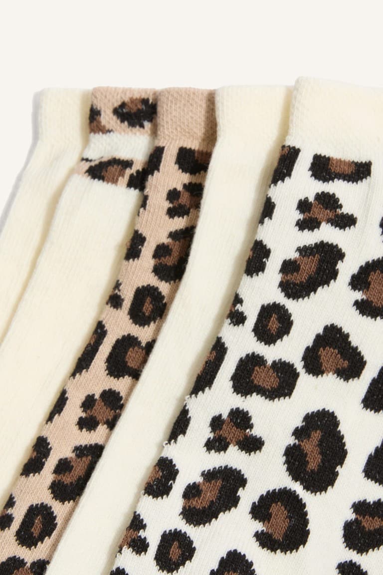 Women Animal Printed 5-Pack Cotton Booties Socks