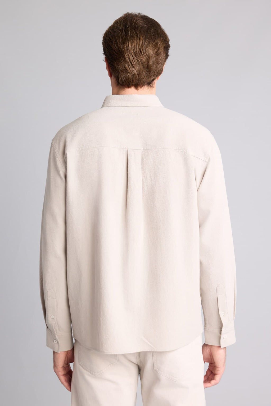 Relax Fit Button-Down Collar Cotton Long Sleeve Shirt