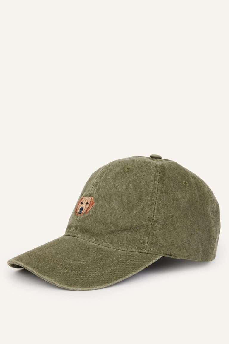 Mens Embroidered Cotton Cap Khaki Hat