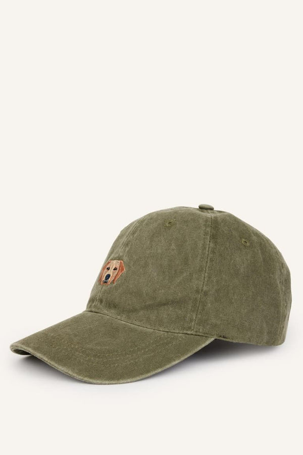 Mens Embroidered Cotton Cap Khaki Hat