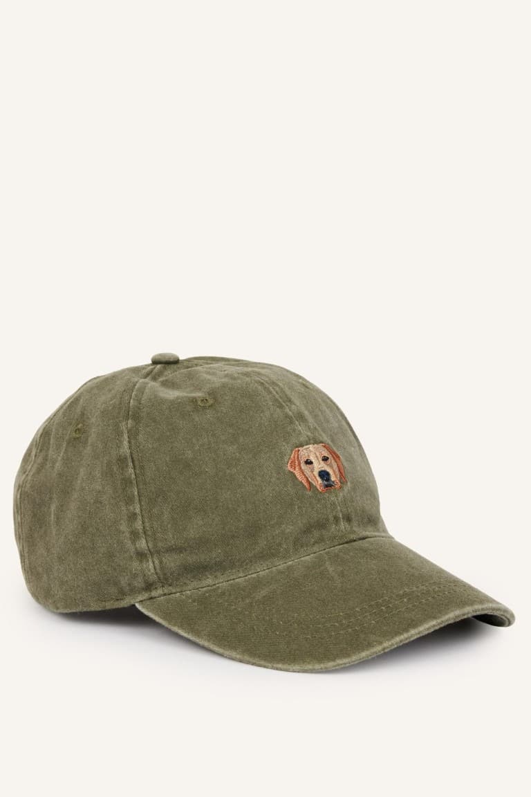 Mens Embroidered Cotton Cap Khaki Hat