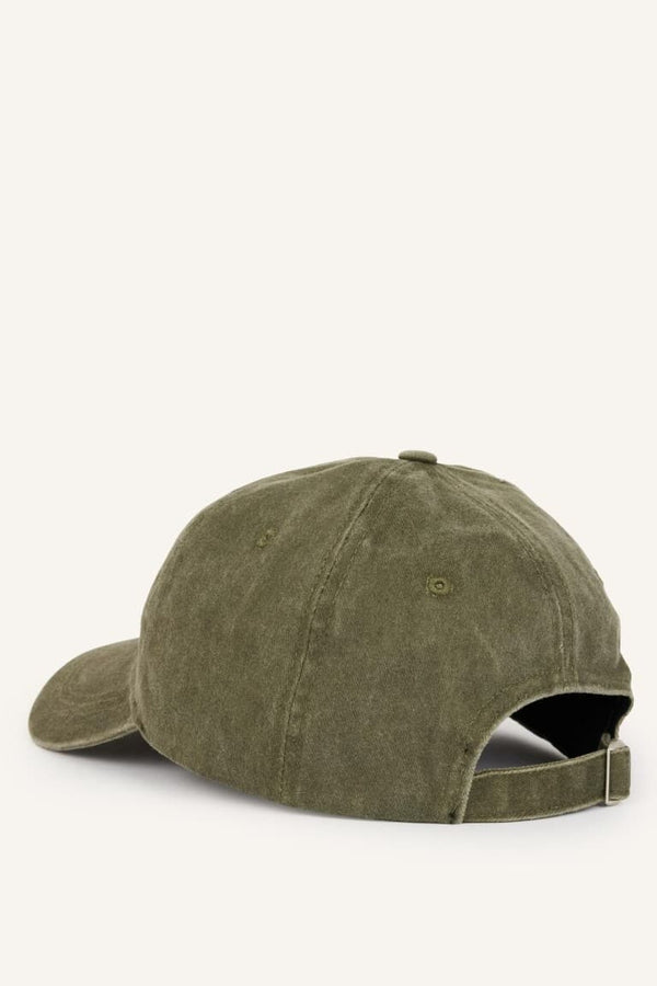 Mens Embroidered Cotton Cap Khaki Hat