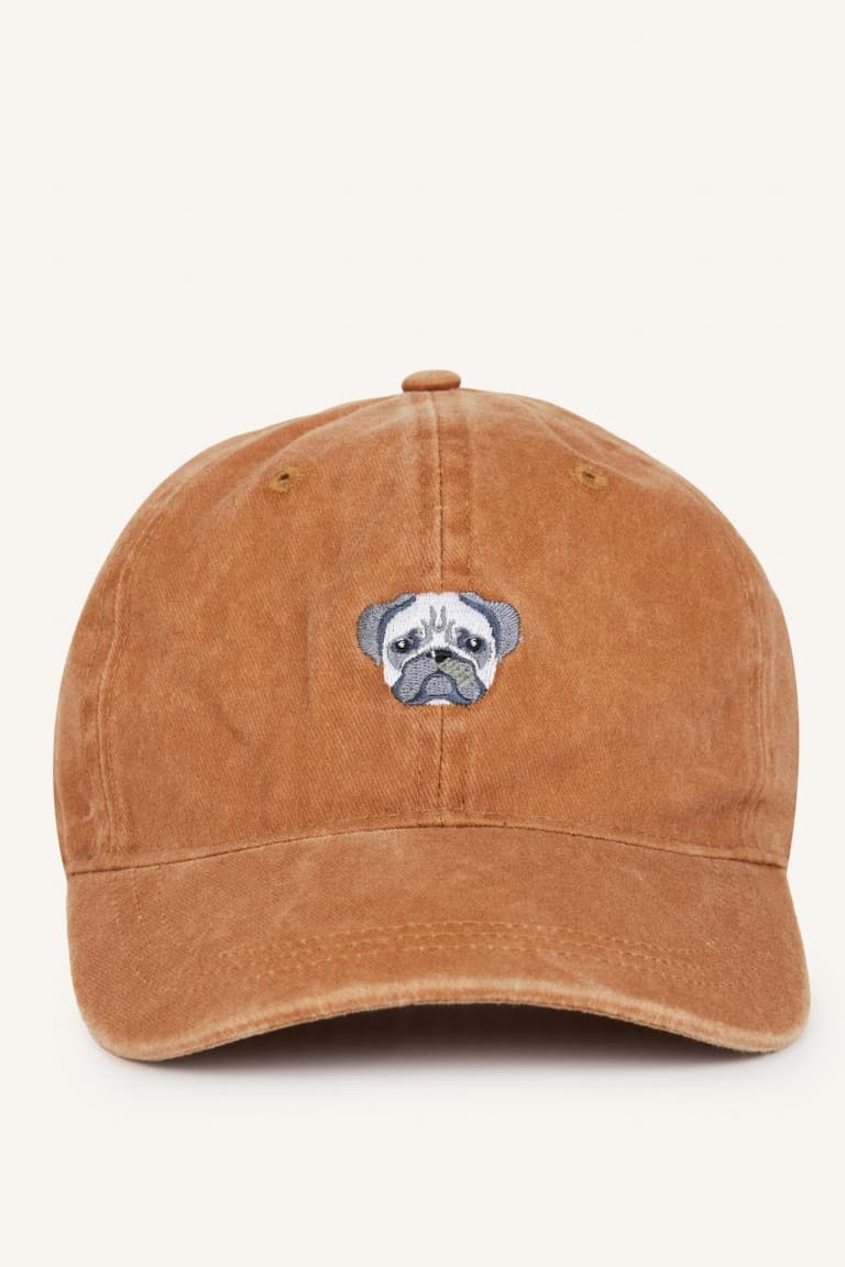 Mens Embroidered Cotton Cap Khaki Hat
