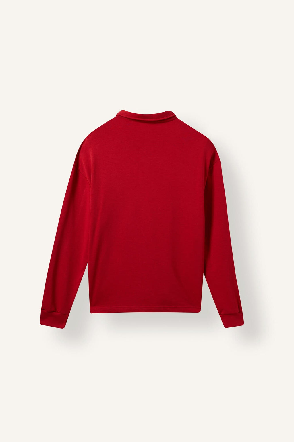 Boxy Fit Polo Neck Buttoned Printed Sweatshirt